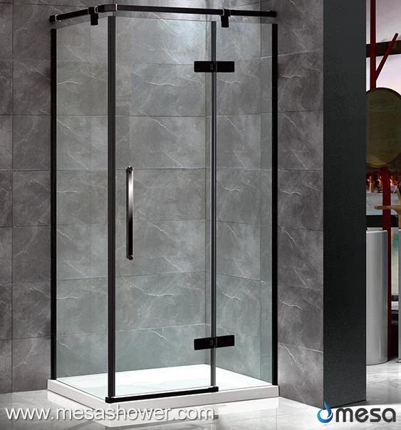 90 Degre Corner rektangilè douch pòt ak ankadreman