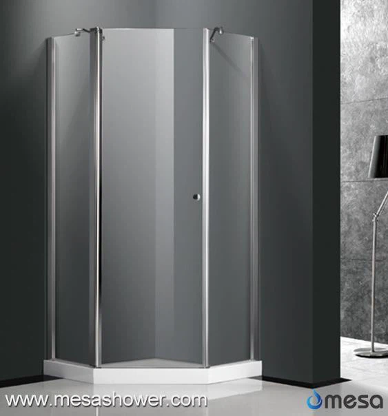 Corner Diamond Frameless transparan Pivot Swing Bathroom douch ansint