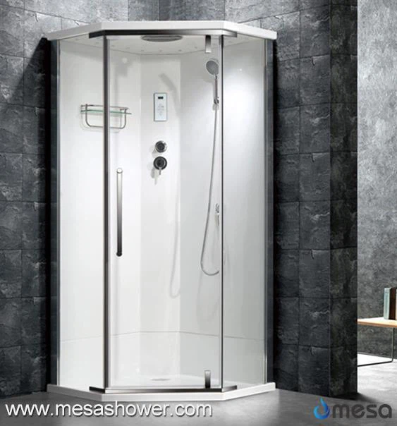 Corner Diamond fòm kabann douch Cabin Avèk pòch Glass glas