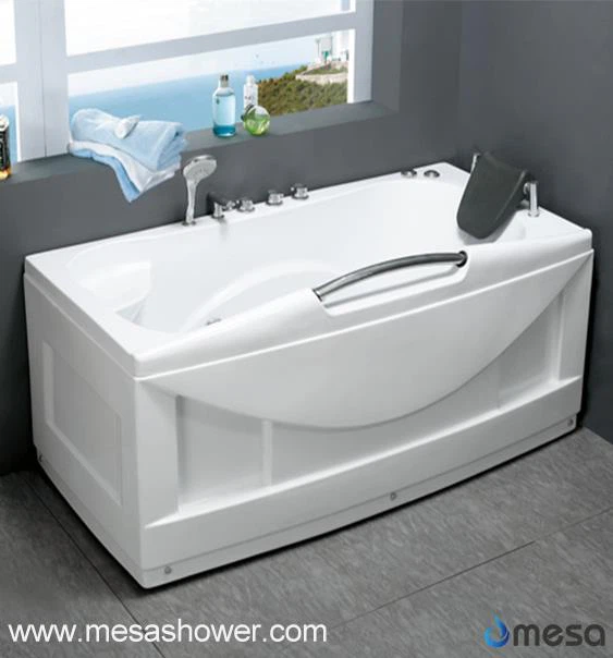 Gwo twou san fon rektangilè Whirlpool Massage cho tub Avèk men Holder