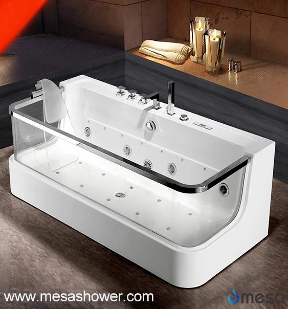 Ki fèk rektangilè vè fenèt Whirlpool Massage Bath Tub
