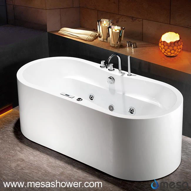 Modèn style cho tub Whirlpool Massage jetted Freestanding twalèt Acrylic Basen pou Vann