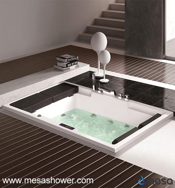 Luxury 2 De moun Senp Style Acrylic Whirlpool jetted masaj gout nan Cheap Pri cho Vann twalèt Tub