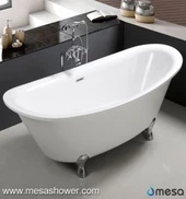 Vintage Style Oval fòm Claw Tub te fè nan Acrylic