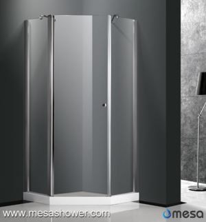 Corner Diamond Frameless transparan Pivot Swing Bathroom douch ansint