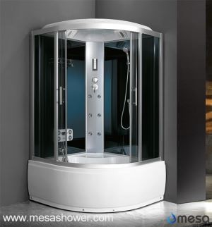 Corner douch ansint ak Soaker Tub douch Combo