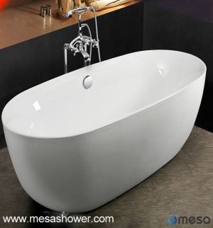 Modèn Senp New Arive Freestanding Oval Acrylic tranpe tib