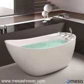 Deep Freestanding Acrylic iregilye Oval basen ak Angle