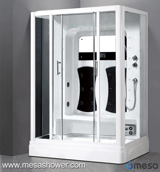 Sal douch blan ak Acrylic tounen Panel pou 2 moun