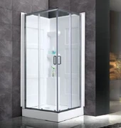 Kare Corner Douch Bath Surround Avèk glisman Pòt