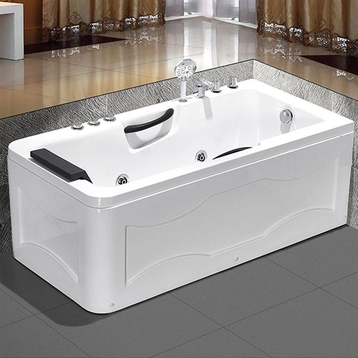 Rektangilè Whirlpool Massage Acrylic bathtub